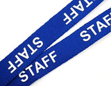 Blue Staff Neck Strap Lanyard with Plastic Clip and safety breakaway catch 15mm wide for staff, work, office, school teachers
