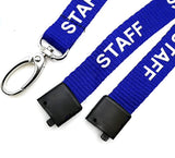 Blue Staff Lanyard Neck Strap 15mm with Metal Lobster Clip and safety breakaway catch for work, office, staff, schools, NHS nurses, teachers