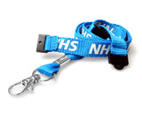NHS Lanyard Neck Strap Metal Clip 15mm wide with double safety breakaway and metal clip for nurses, Dr's, hospital staff, doctors surgeries
