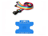 Rainbow Lanyard - Plastic Clip and Holder