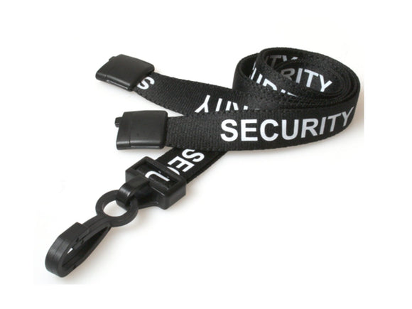 Black Security Lanyard with Plastic Clip