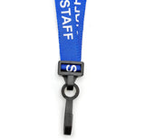 Blue Staff Neck Strap Lanyard with Plastic Clip and safety breakaway catch 15mm wide for staff, work, office, school teachers