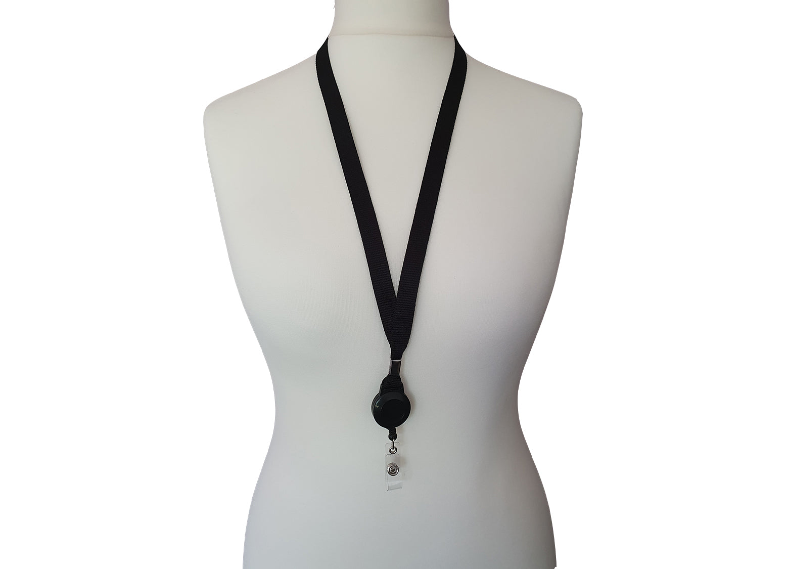 Black Lanyard with Integrated Badge Reel – ID Card It