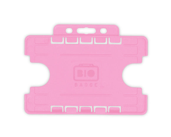 Pink Double ID Card Badge Holder