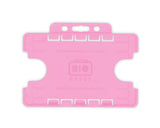 Pink Double ID Card Badge Holder
