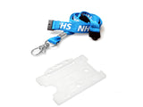 NHS Lanyard Neck Strap Metal Clip 15mm wide with double safety breakaway and metal clip for nurses, Dr's, hospital staff, doctors surgeries