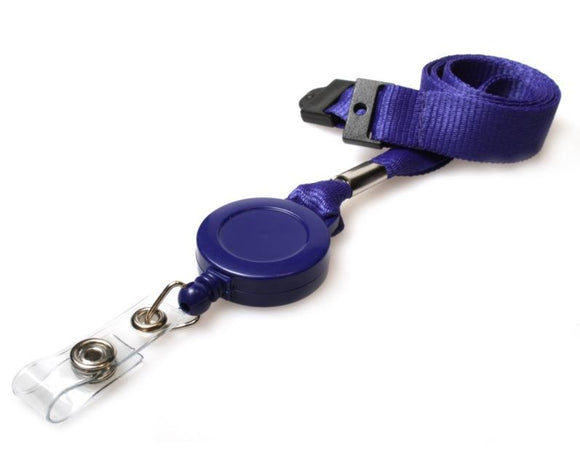 Navy Lanyard with Integrated Badge Reel
