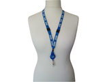NHS Lanyard neck strap with integrated badge reel and safety breakaway mechanism 15mm wide for work, staff, nurse, hospitals