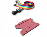Rainbow Lanyard - Plastic Clip and Holder