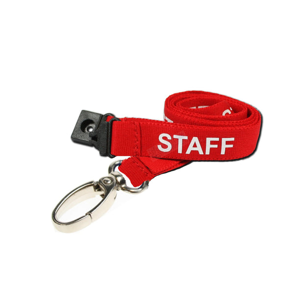 Red STAFF Lanyard with metal clip