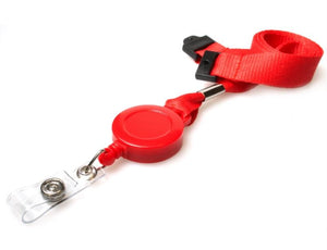 Red Lanyard with Integrated Badge Reel