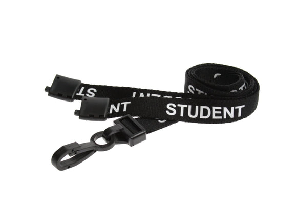 Black Student Lanyard with Plastic Clip