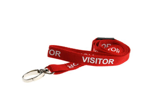 Red Visitor Lanyard with Metal Lobster Clip