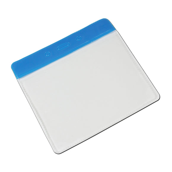 Horizontal Plastic Pocket Wallet PVC ID Card Holder - Blue header