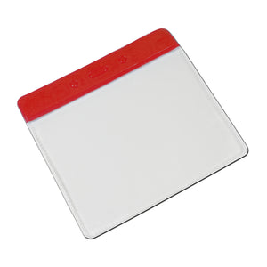 Horizontal Plastic Pocket Wallet PVC ID Card Holder - Red header