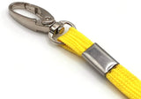 Yellow plain neck strap lanyard with safety breakaway and metal lobster clip 10mm wide for ID card pass badge holders